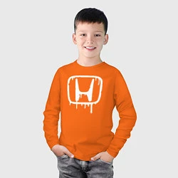 Лонгслив хлопковый детский Honda, цвет: оранжевый — фото 2