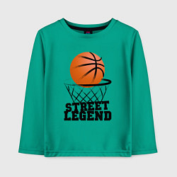 Лонгслив хлопковый детский Баскетбол, цвет: зеленый