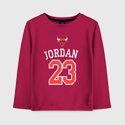 Лонгслив хлопковый детский Jordan 23, цвет: маджента
