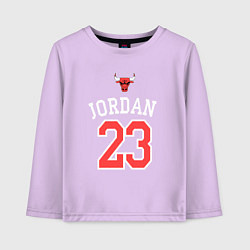 Лонгслив хлопковый детский Jordan 23, цвет: лаванда
