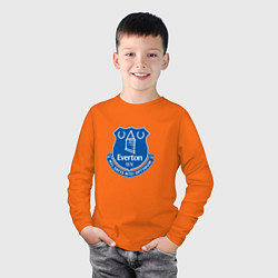 Лонгслив хлопковый детский Эвертон logo - nil satis nisi optimum, цвет: оранжевый — фото 2