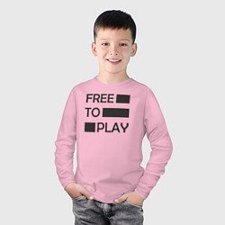 Лонгслив хлопковый детский Free to play, цвет: светло-розовый — фото 2