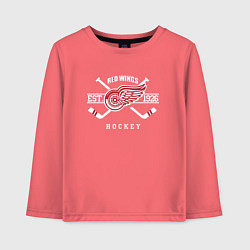 Лонгслив хлопковый детский Detroit Red Wings: Est.1926, цвет: коралловый