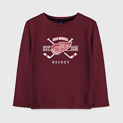 Лонгслив хлопковый детский Detroit Red Wings: Est.1926, цвет: меланж-бордовый