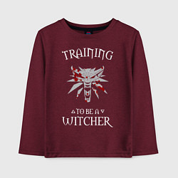 Лонгслив хлопковый детский Training to be a Witcher, цвет: меланж-бордовый