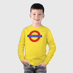 Лонгслив хлопковый детский Underground, цвет: желтый — фото 2