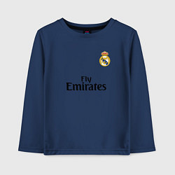 Лонгслив хлопковый детский Real Madrid: Fly Emirates, цвет: тёмно-синий