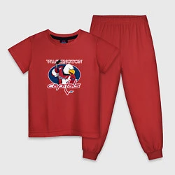 Пижама хлопковая детская Washington Capitals Hockey, цвет: красный