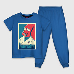 Пижама хлопковая детская Zoidberg: Why not?, цвет: синий
