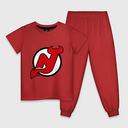 Пижама хлопковая детская New Jersey Devils, цвет: красный