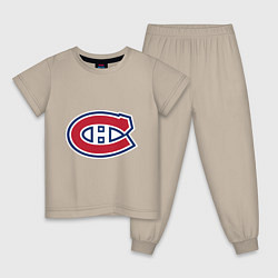 Пижама хлопковая детская Montreal Canadiens, цвет: миндальный