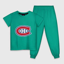 Пижама хлопковая детская Montreal Canadiens, цвет: зеленый