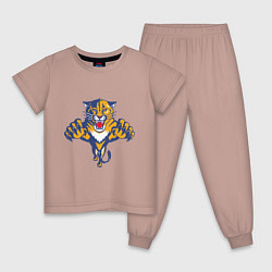 Пижама хлопковая детская Florida Panthers, цвет: пыльно-розовый