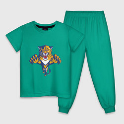 Пижама хлопковая детская Florida Panthers, цвет: зеленый