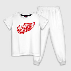 Пижама хлопковая детская Detroit Red Wings, цвет: белый
