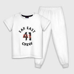 Пижама хлопковая детская Far East 41 Crew, цвет: белый