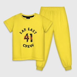 Пижама хлопковая детская Far East 41 Crew, цвет: желтый
