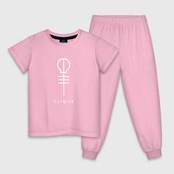 Пижама хлопковая детская Twenty One Pilots: Clique, цвет: светло-розовый