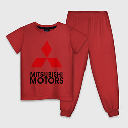 Пижама хлопковая детская Mitsubishi, цвет: красный