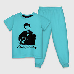 Пижама хлопковая детская Elvis Presley цвета бирюзовый — фото 1