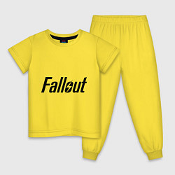 Пижама хлопковая детская Fallout, цвет: желтый