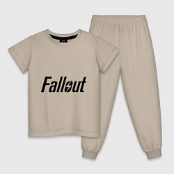 Пижама хлопковая детская Fallout, цвет: миндальный