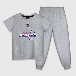 Пижама хлопковая детская Washington Capitals: Ovechkin 8, цвет: меланж
