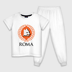 Пижама хлопковая детская Roma, цвет: белый