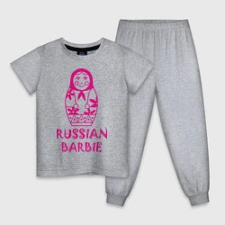 Пижама хлопковая детская Русская Барби, цвет: меланж