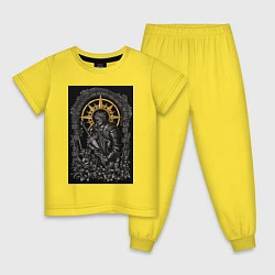Пижама хлопковая детская Dark Souls: Warrior, цвет: желтый