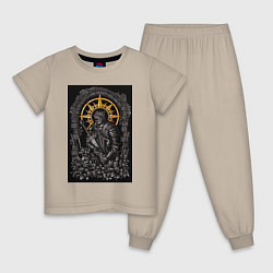 Пижама хлопковая детская Dark Souls: Warrior, цвет: миндальный
