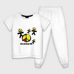 Пижама хлопковая детская Olodum, цвет: белый