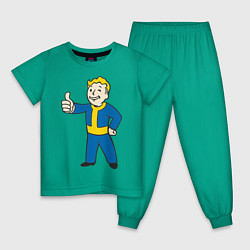 Пижама хлопковая детская Fallout Boy, цвет: зеленый