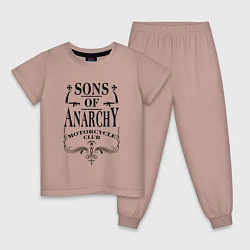 Пижама хлопковая детская Anarchy Motorcycle Club, цвет: пыльно-розовый