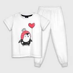 Детская пижама Пингвин-девочка с шариком