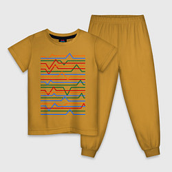 Пижама хлопковая детская Эквалайзер цвета горчичный — фото 1
