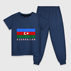 Пижама хлопковая детская Азербайджан цвета тёмно-синий — фото 1