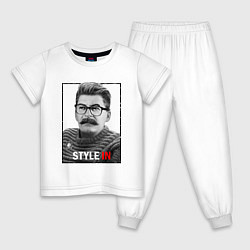 Пижама хлопковая детская Stalin: Style in, цвет: белый