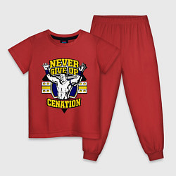 Пижама хлопковая детская Never Give Up: Cenation, цвет: красный