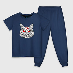 Пижама хлопковая детская Owl: Twin Peaks, цвет: тёмно-синий