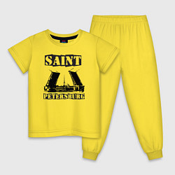 Пижама хлопковая детская Санкт-Петербург, цвет: желтый