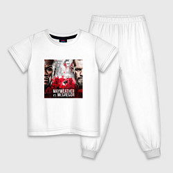 Пижама хлопковая детская Mayweather vs McGregor, цвет: белый