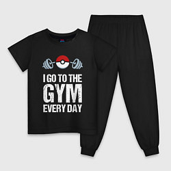Пижама хлопковая детская Gym Everyday, цвет: черный