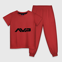 Пижама хлопковая детская AVP: White Style, цвет: красный