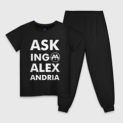 Пижама хлопковая детская Asking Alexandria, цвет: черный