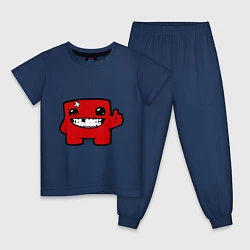 Пижама хлопковая детская Super Meat Boy, цвет: тёмно-синий