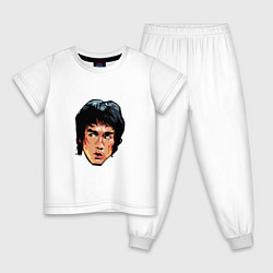 Пижама хлопковая детская Bruce Lee Art, цвет: белый