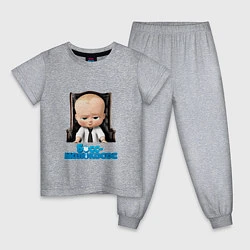 Пижама хлопковая детская Boss Baby, цвет: меланж