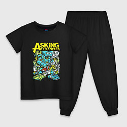 Пижама хлопковая детская Asking Alexandria: Street style, цвет: черный