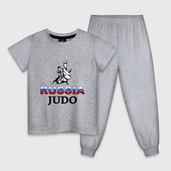 Пижама хлопковая детская Russia judo, цвет: меланж